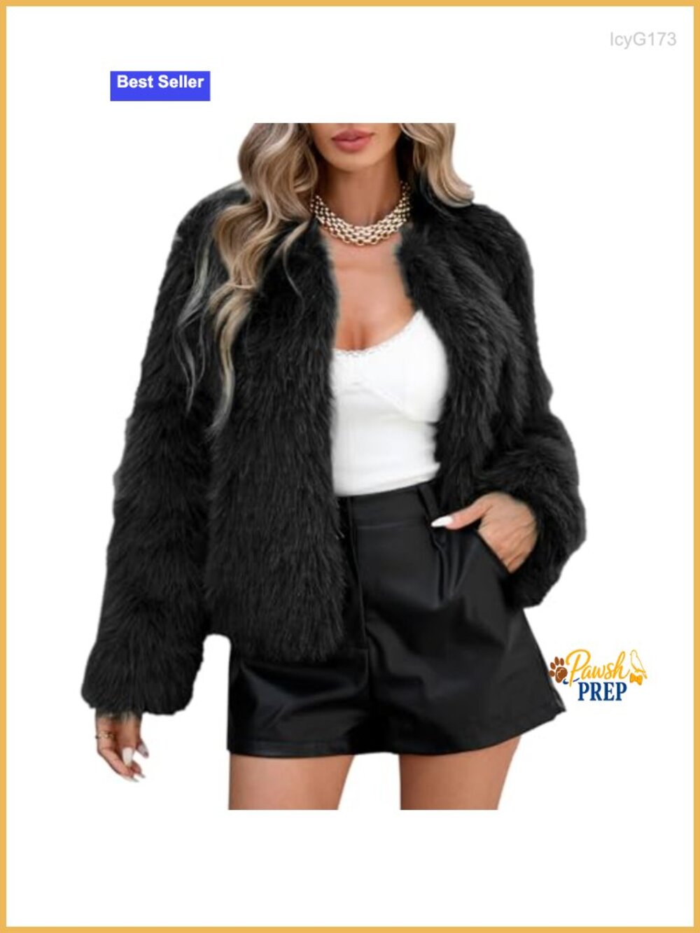 Faux Fur Coat Women Cropped Furry Jacket Fluffy Winter